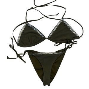 Green jeweled Bikini set
